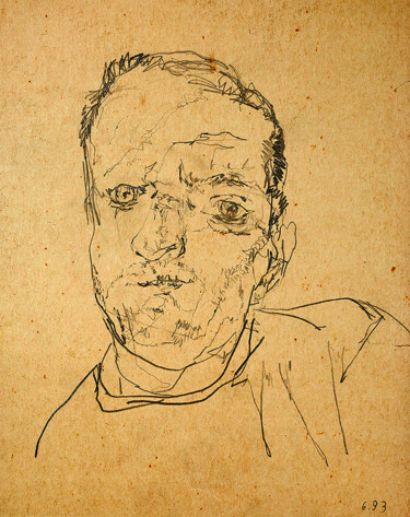 Drawing titled "expressive portrait…" by Raphael Perez, Original Artwork, Chalk