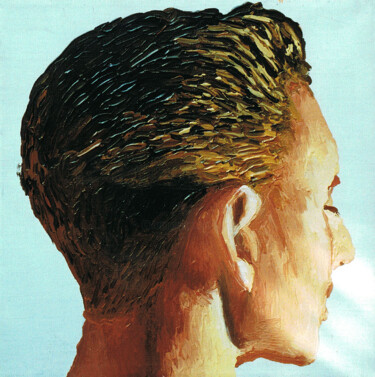 Malerei mit dem Titel "realistic man portr…" von Raphael Perez, Original-Kunstwerk, Acryl