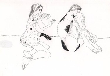 Drawing titled "couple drawing man…" by Raphael Perez, Original Artwork, Ink