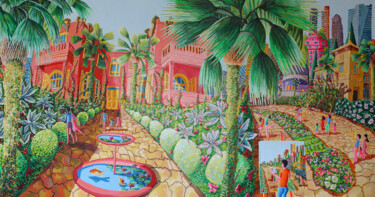 Malerei mit dem Titel "naive art paintings…" von Raphael Perez, Original-Kunstwerk, Acryl