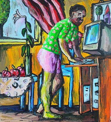 Pintura titulada "expressive gay pain…" por Raphael Perez, Obra de arte original, Acrílico