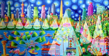 Картина под названием "shanghai china  pai…" - Raphael Perez, Подлинное произведение искусства, Акрил