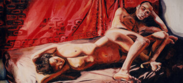 Schilderij getiteld "man woman relations…" door Raphael Perez, Origineel Kunstwerk, Acryl