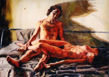 Painting titled "relationship and lo…" by Raphael Perez, Original Artwork, Oil