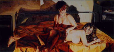 Картина под названием "relationship two wo…" - Raphael Perez, Подлинное произведение искусства, Масло