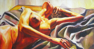 Pittura intitolato "woman paintings nak…" da Raphael Perez, Opera d'arte originale, Olio