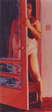 Painting titled "red room erotic mal…" by Raphael Perez, Original Artwork, Oil