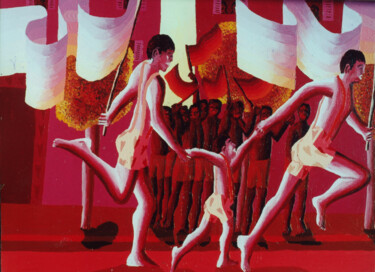 Malerei mit dem Titel "new  gay family pai…" von Raphael Perez, Original-Kunstwerk, Acryl
