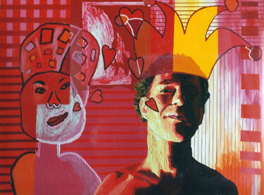 Painting titled "2 portrait gay art…" by Raphael Perez, Original Artwork, Acrylic