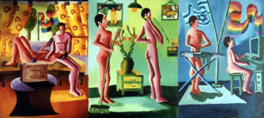 Pintura intitulada "new family gay art…" por Raphael Perez, Obras de arte originais, Acrílico