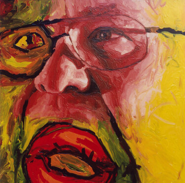 Painting titled "portrait of old man…" by Raphael Perez, Original Artwork, Acrylic