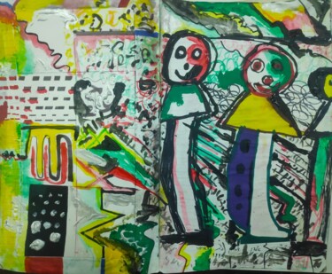 Картина под названием "contemporary modern…" - Raphael Perez, Подлинное произведение искусства, Акрил