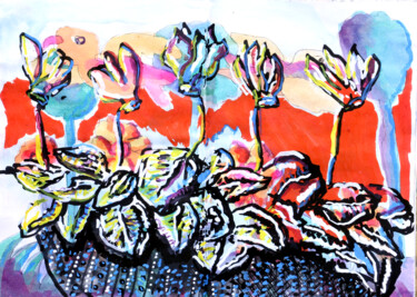 Pintura intitulada "flowers artworks  f…" por Raphael Perez, Obras de arte originais, Acrílico
