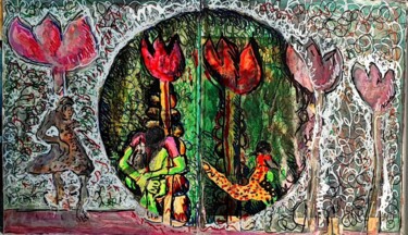 Zeichnungen mit dem Titel "flower artwork ARTI…" von Raphael Perez, Original-Kunstwerk, Acryl
