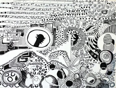 Zeichnungen mit dem Titel "geometric  MODERN A…" von Raphael Perez, Original-Kunstwerk, Acryl