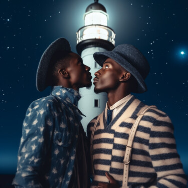 数字艺术 标题为“lgbt lovers couple…” 由Raphael Perez, 原创艺术品, AI生成的图像