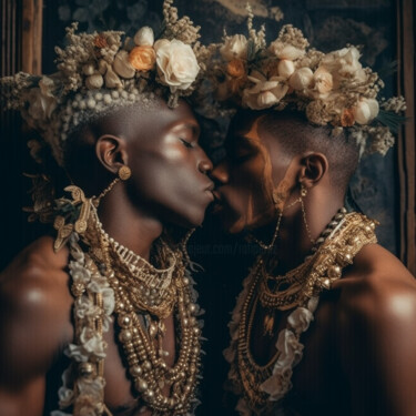 Digitale Kunst mit dem Titel "lgbt Ai black gay m…" von Raphael Perez, Original-Kunstwerk, KI-generiertes Bild