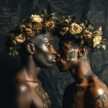 「queer Ai black gay…」というタイトルのデジタルアーツ Raphael Perezによって, オリジナルのアートワーク, AI生成画像