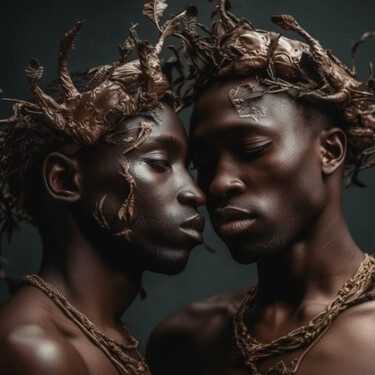"Ai young black gay…" başlıklı Dijital Sanat Raphael Perez tarafından, Orijinal sanat, AI tarafından oluşturulan görüntü