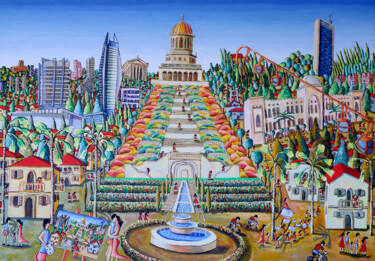 「ハイファ市 アートワーク ラファエル・…」というタイトルの絵画 Raphael Perezによって, オリジナルのアートワーク, アクリル