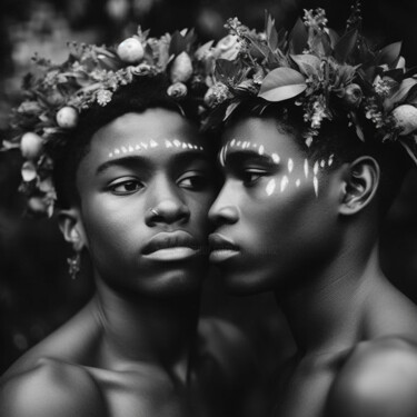 Digital Arts με τίτλο "deux hommes aiment…" από Raphael Perez, Αυθεντικά έργα τέχνης, Εικόνα που δημιουργήθηκε με AI