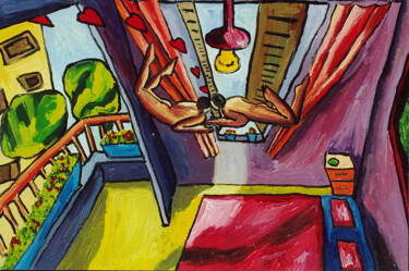 Картина под названием "ציורים למכירה אמנות…" - Raphael Perez, Подлинное произведение искусства, Акрил