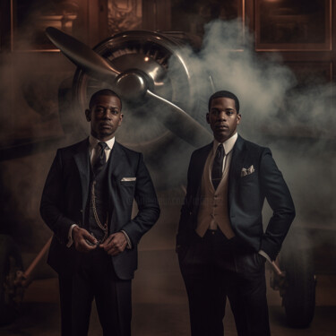 Arte digitale intitolato "black gay men same-…" da Raphael Perez, Opera d'arte originale, Immagine generata dall'IA