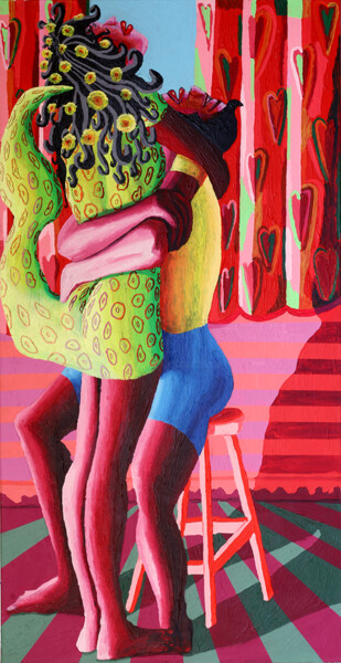 Peinture intitulée "גאה להציג במוזיאון…" par Raphael Perez, Œuvre d'art originale, Acrylique