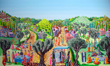 Malerei mit dem Titel "גאה בתערוכת יחיד אמ…" von Raphael Perez, Original-Kunstwerk, Acryl