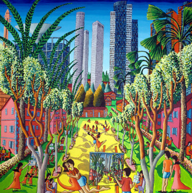 Pintura intitulada "sharona park tel av…" por Raphael Perez, Obras de arte originais, Acrílico