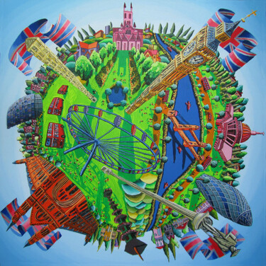 绘画 标题为“london naive painti…” 由Raphael Perez, 原创艺术品, 丙烯