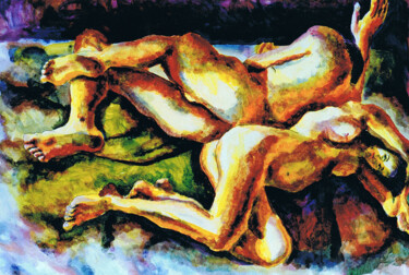 Painting titled "man woman relatinsh…" by Raphael Perez, Original Artwork, Oil