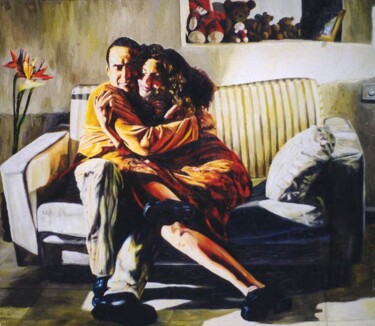 Malerei mit dem Titel "realistic painting…" von Raphael Perez, Original-Kunstwerk, Öl