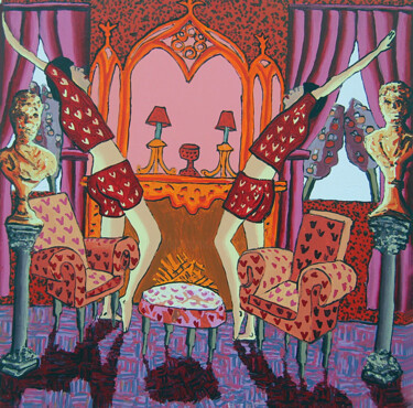 Pintura titulada "lover dancing coupl…" por Raphael Perez, Obra de arte original, Acrílico
