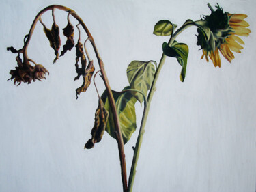 Painting titled "couple sunflowers p…" by Raphael Perez, Original Artwork, Acrylic