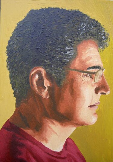 Malerei mit dem Titel "man portrait painti…" von Raphael Perez, Original-Kunstwerk, Acryl