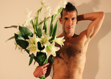 Fotografía titulada "erotic gay man nude…" por Raphael Perez, Obra de arte original