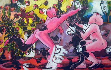 Pintura titulada "gay paintings eroti…" por Raphael Perez, Obra de arte original, Acrílico