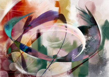 Painting titled "Inner Cosmos" by Raphael S., Original Artwork, Digital Print Mounted on Aluminium