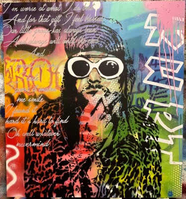 Painting titled "Kurt" by Raphael Trigaux (Colorzyourmind), Original Artwork, Spray paint