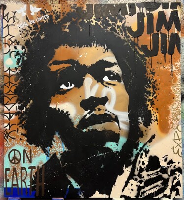 Painting titled "Hoo Jimi" by Raphael Trigaux (Colorzyourmind), Original Artwork, Spray paint