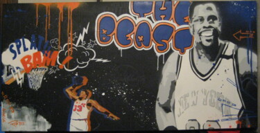 Peinture intitulée "Patrick Ewing" par Raphael Trigaux (Colorzyourmind), Œuvre d'art originale, Acrylique Monté sur Châssis…