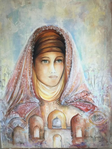 Painting titled "Angelique" by Raphaëla Gemini, Original Artwork, Oil