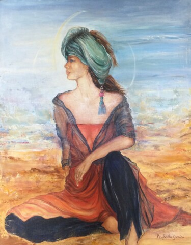 Peinture intitulée "Belle du Desert" par Raphaëla Gemini, Œuvre d'art originale, Huile Monté sur Châssis en bois