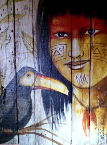 Schilderij getiteld "BRASIL NATURAL" door Rafaello, Origineel Kunstwerk, Inkt