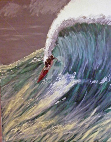 Painting titled "surfeur" by Raphael Richard, Original Artwork, Acrylic
