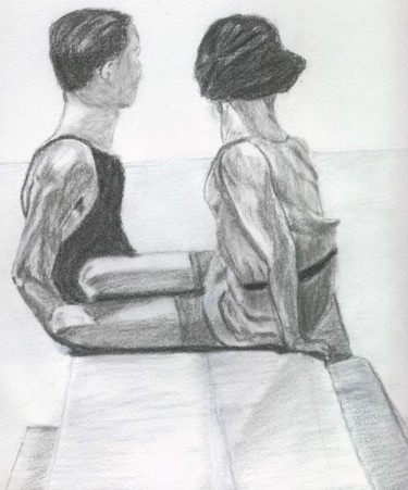 Dessin intitulée "Le couple" par Florence, Œuvre d'art originale