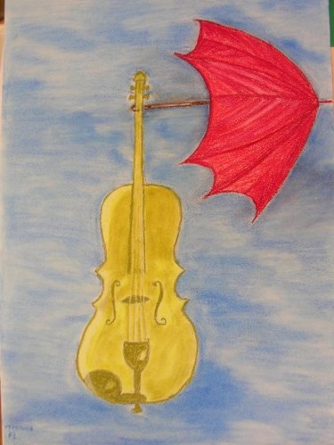 Dessin intitulée "le violon d'Ingre" par Florence, Œuvre d'art originale