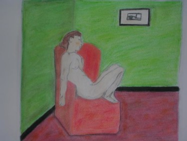 Drawing titled "Le songe" by Florence, Original Artwork