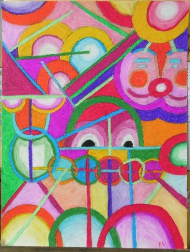Painting titled "Les clowns" by Florence, Original Artwork